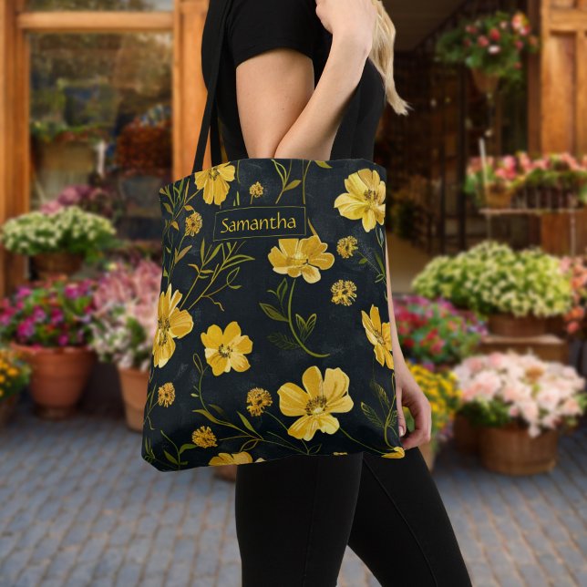 Bolsa Tote Flor Amarelo-Elegante (Criador carregado)