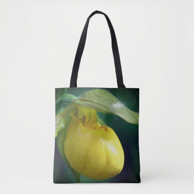 Bolsa Tote Flor Amarelo Selvagem Slipper Orquídea Fechar (Frente)
