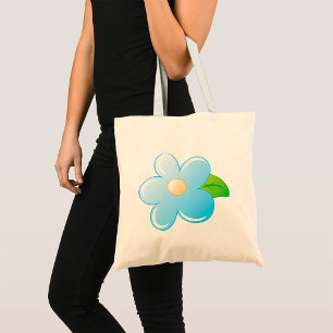 Bolsa Tote Flor Azul