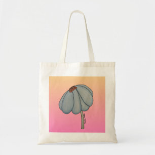 Bolsa Tote Flor azul com fundo rosa