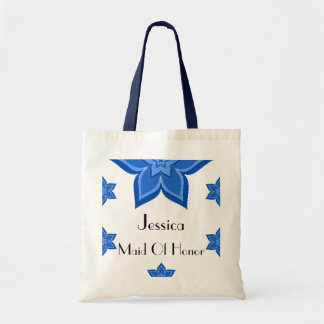 Bolsa Tote Flor Azul de Casamento de madrinha de casamento