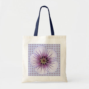Bolsa Tote Flor azul pálido romântica do gerânio