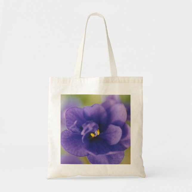 Bolsa Tote Flor Azul Sangrando de Violet Saintpaulia Zoomed (Frente)