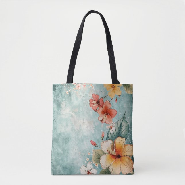 Bolsa Tote Flor Boho Breezy Tropical (Frente)