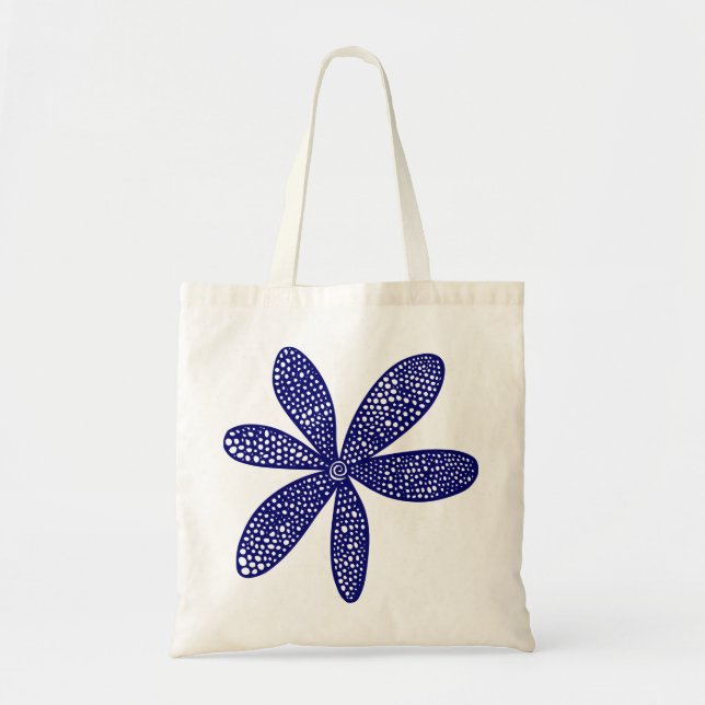Bolsa Tote Flor bonito - Azul Marinho profundo (Frente)