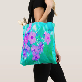 Bolsa Tote Flor bonito do Jardim Rosa no Aquamarine