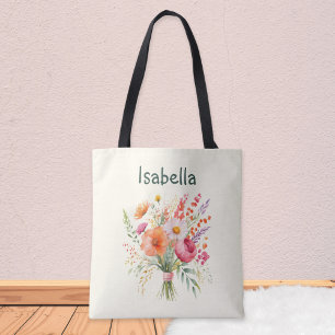 Bolsa Tote Flor Bonito Floral Elegante Personalizado