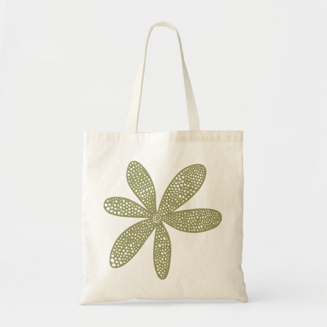 Bolsa Tote Flor bonito - Khaki (Frente)