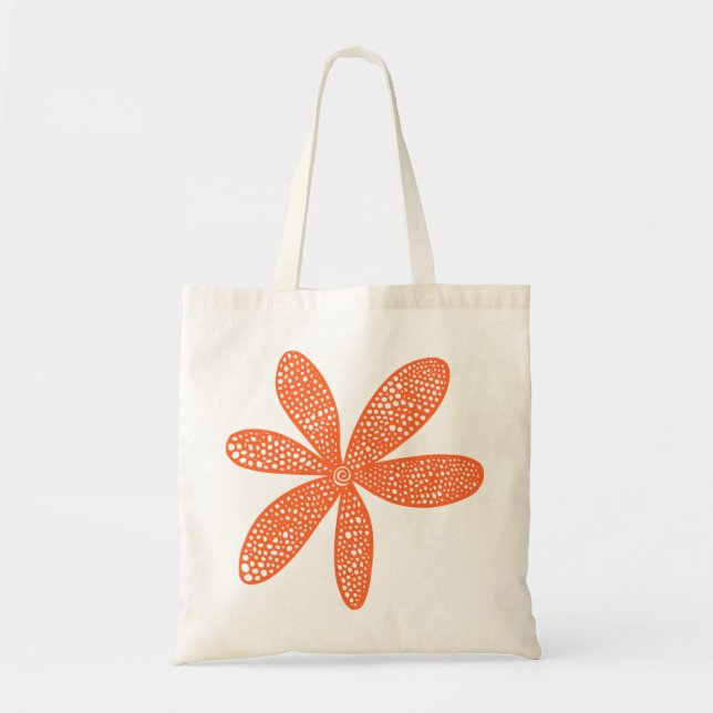 Bolsa Tote Flor Bonito - Laranja de outono (Frente)
