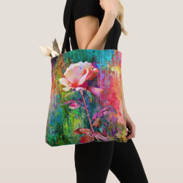 Bolsa Tote Flor bonito - Rosa Branca
