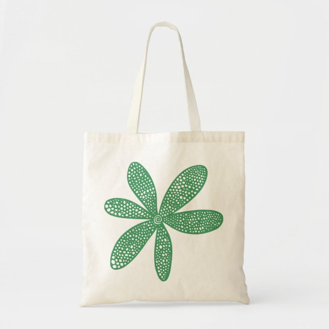 Bolsa Tote Flor bonito - Verde do Exército (Frente)