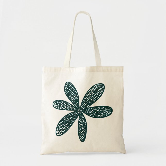 Bolsa Tote Flor bonito - Verde Escuro (Frente)