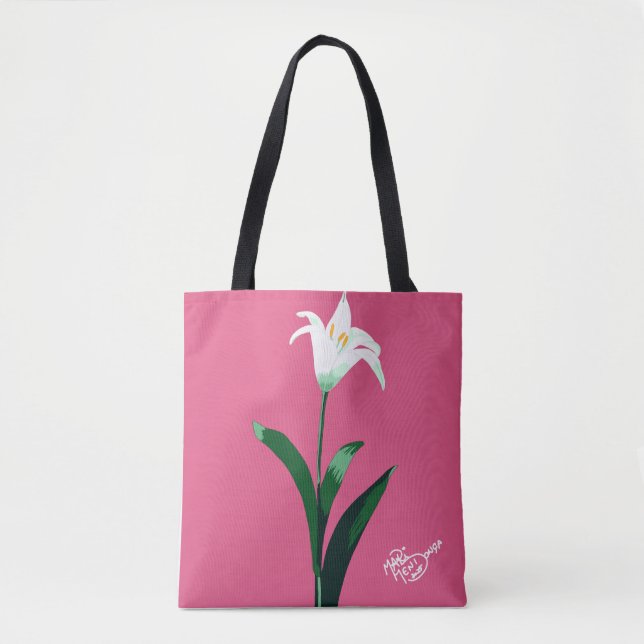 Bolsa Tote flor branca (Frente)