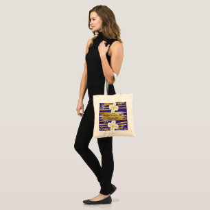Bolsa Tote Flor branca e Dourada