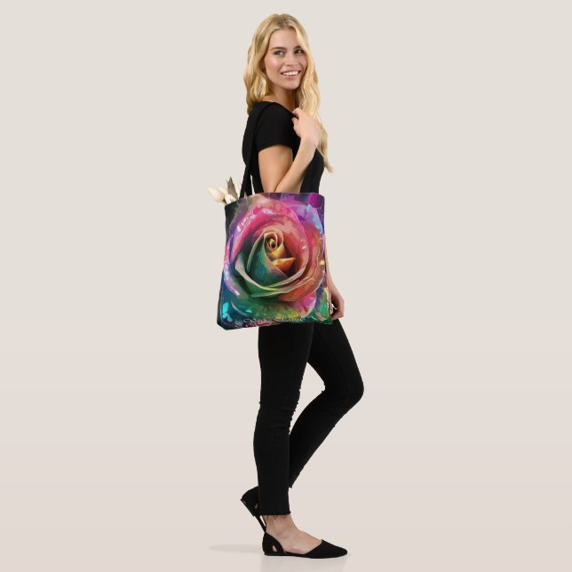 Bolsa Tote Flor Celestial: Rosa de Alienígena (No(a) Modelo)