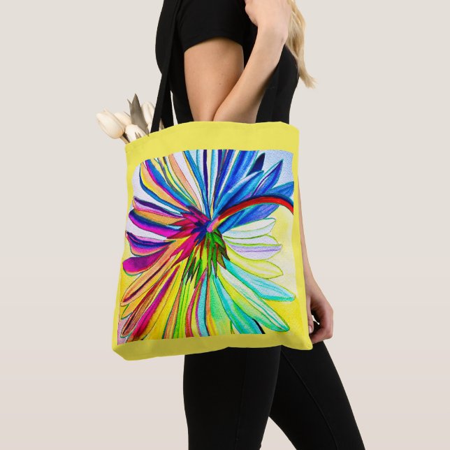 Bolsa Tote Flor colorida Rainbow gerbera (Close Up)