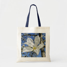 Bolsa Tote Flor da Magnolia Branca em Árvore.