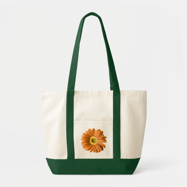 Bolsa Tote Flor da margarida alaranjada (Frente)