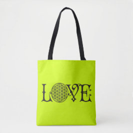 Bolsa Tote Flor da Vida - Alface do amor tatuagem negra