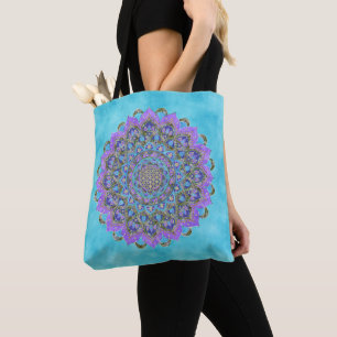 Bolsa Tote Flor Da Vida - Estilo De Mandala Índia 2