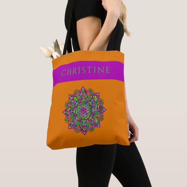 Bolsa Tote Flor Da Vida - Índia Mandala 1 (Close Up)