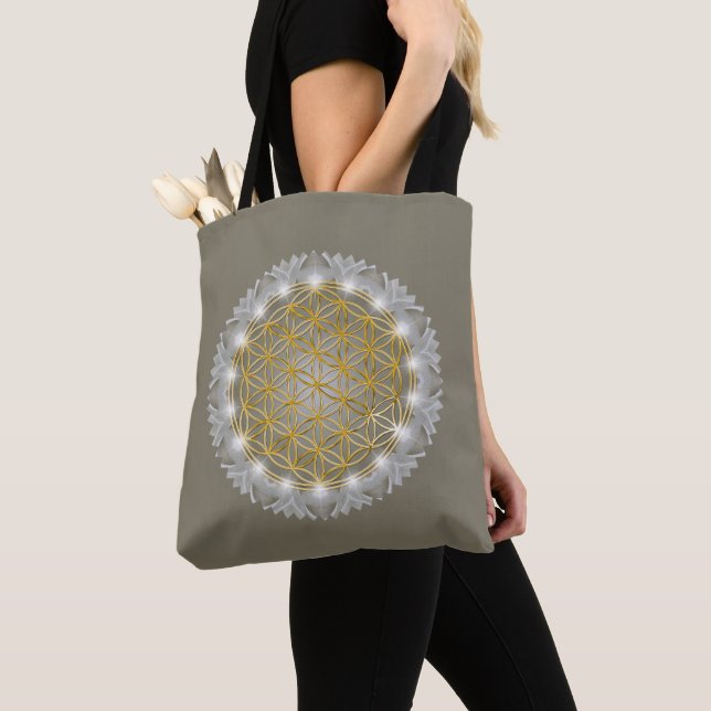 Bolsa Tote FLOR DA VIDA - Luz geométrica sagrada 1 (Close Up)