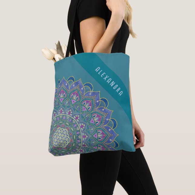 Bolsa Tote Flor da Vida - Mandala Estilo Índia 1 (Close Up)