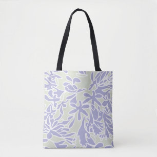 Bolsa Tote Flor de Agapanthus Lavanda Verde Sálvia