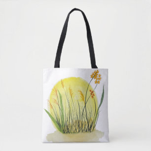 Bolsa Tote Flor de Campo Original & Natureza da Grama da Prad