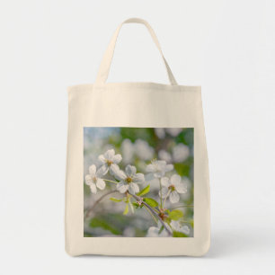 Bolsa Tote Flor de Cereja Branca