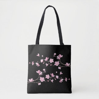 Bolsa Tote Flor de Cereja - Preto