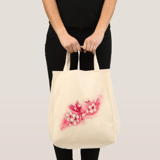 Bolsa Tote Flor de cerejeira da aguarela