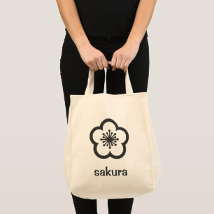 Bolsa Tote Flor de Cerejeira Preta e Macia Sakura