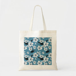 BOLSA TOTE FLOR DE CEREJEIRA - SAKURA (AZUL FUMAÇA)