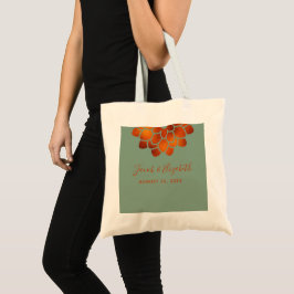 Bolsa Tote Flor de Cobre Dramática no Saco de Tota de Casamen