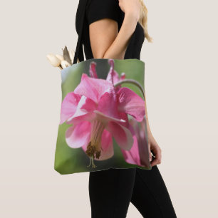 Bolsa Tote Flor de Columbine Rosa de Perto