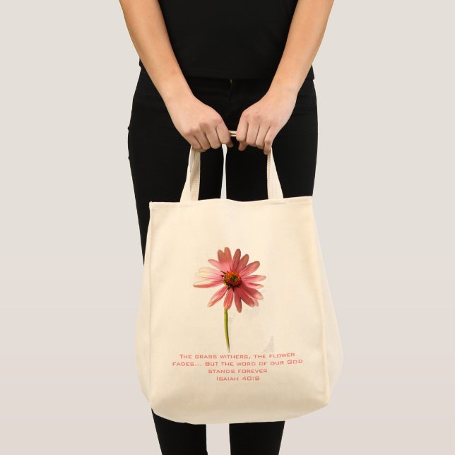 Bolsa Tote Flor de Cone Rosa A Grama Murcha mas (Frente (produto))