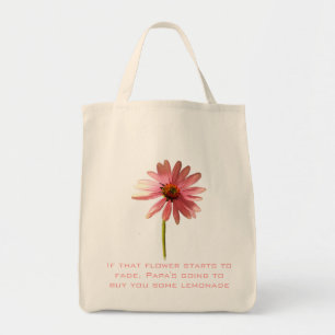 Bolsa Tote Flor de Cone Rosa Se essa flor começar a desaparec