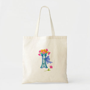 Bolsa Tote flor de cor da água