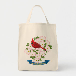 Bolsa Tote Flor de Dogwood, Pássaro Cardeal da Carolina do N