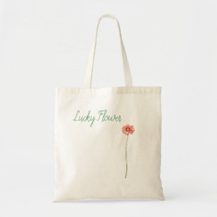 Bolsa Tote Flor de Gerbera Vermelho Pálido