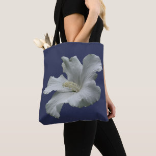 Bolsa Tote Flor de Hibisco Branca