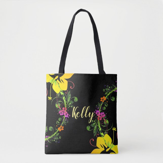 Bolsa Tote Flor de hibiscus (Frente)