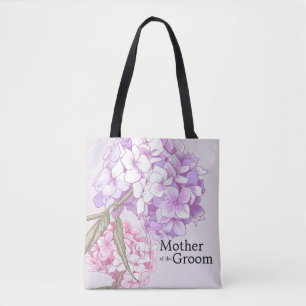 Bolsa Tote Flor de Hortênsia Personalizada para a Mãe do Noiv