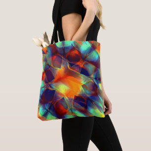 Bolsa Tote Flor de laranja intensa em textura polida digital
