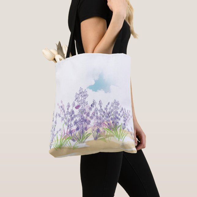Bolsa Tote Flor de lavanda (Close Up)