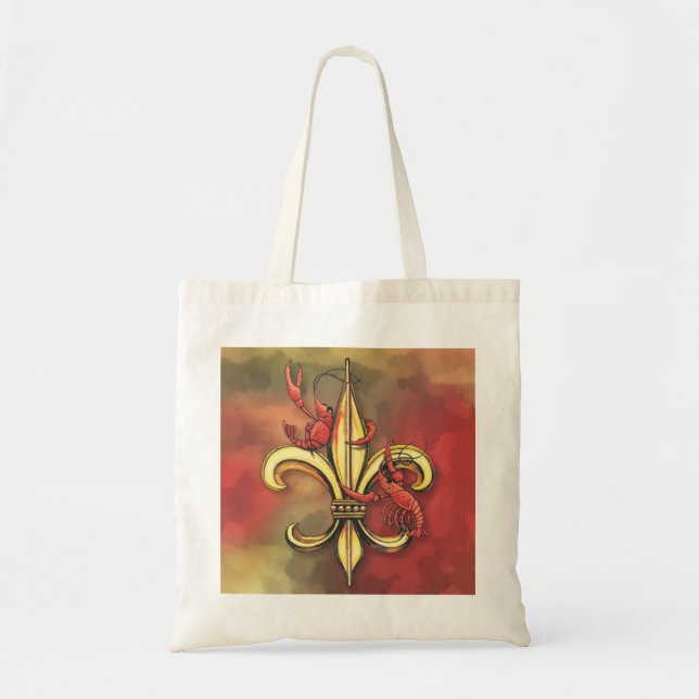 Bolsa Tote Flor de lis dos lagostins (Frente)