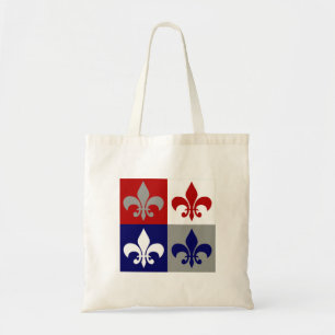 Bolsa Tote Flor de lis patriótica de Louisiana do americano