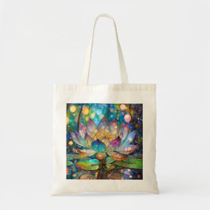 Bolsa Tote Flor de Lótus Iluminada em Flor