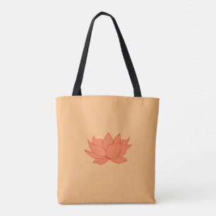 Bolsa Tote Flor de Lotus Laranja